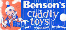 bensons cuddly toys logo and advertising