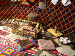 inside Earth Centre's lovely yurt - it is amazing and we love it