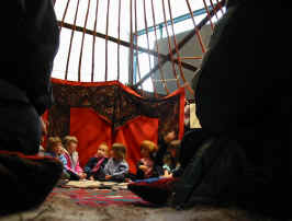 the traditional yurt is made from willow and felt