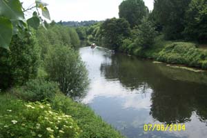 canal boat on the River Don at Earth Centre