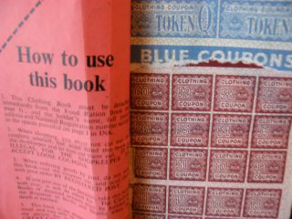 clothing ration book - blue coupons 