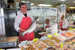 nigel berry at his fish stall in doncaster